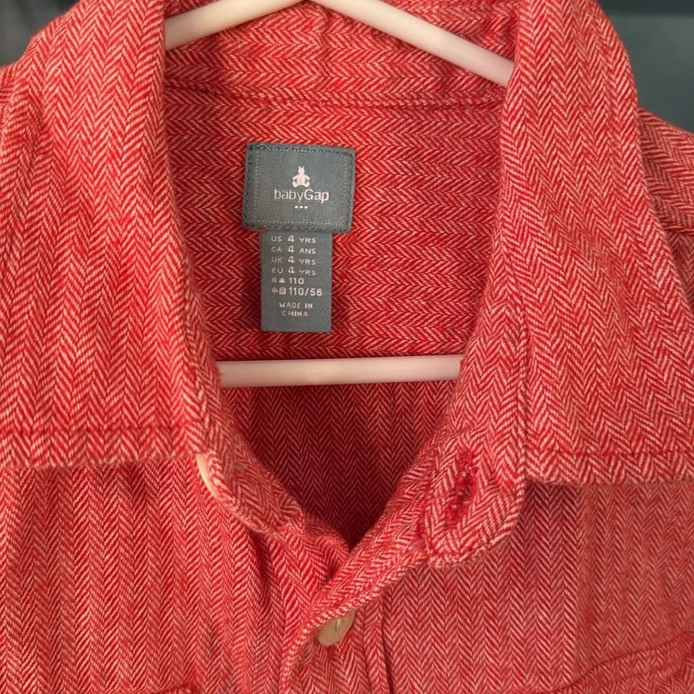 Baby gap 4 salmon colored button down